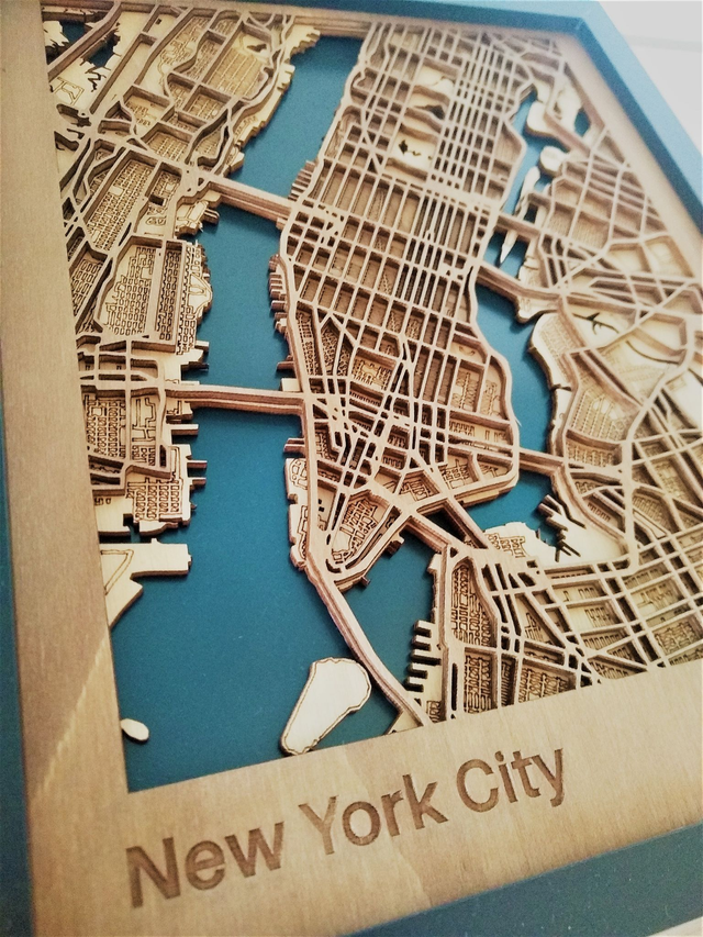 B02 – Carte de New York CIty 3D – Décoration Murale