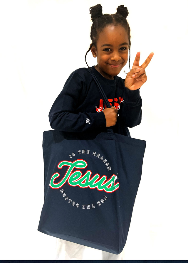 Jesus is the reason - Navy Tote Bag
