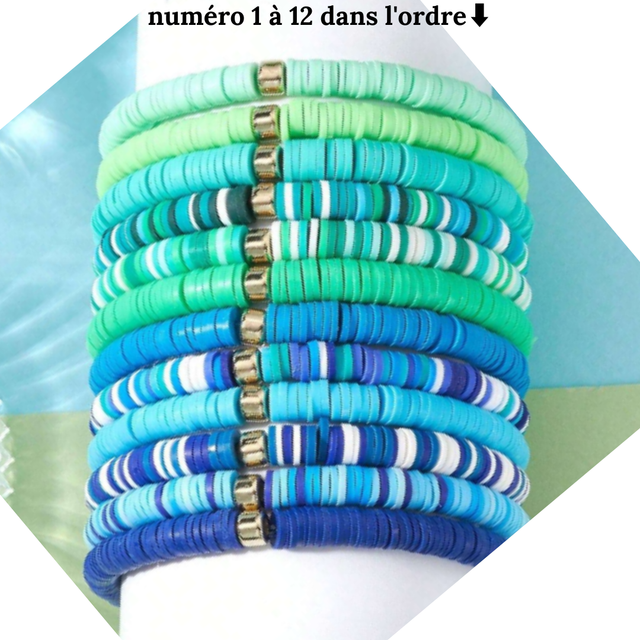 Bracelet élastique Surfeur en polymère Clay Heishi avec perles en plastique