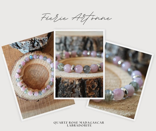 Quartz rose Madagascar &amp; Labradorite (AAA) 