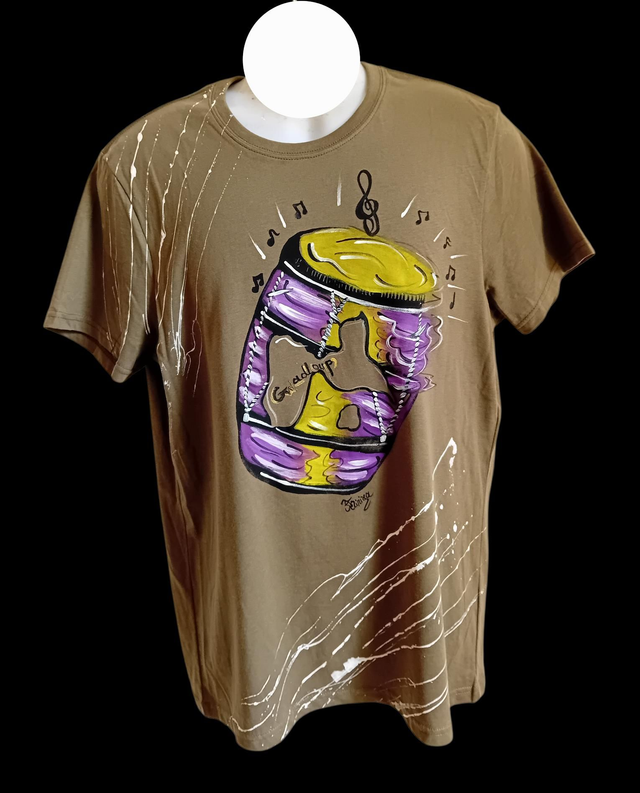 Tee shirt Guadeloupe peint main