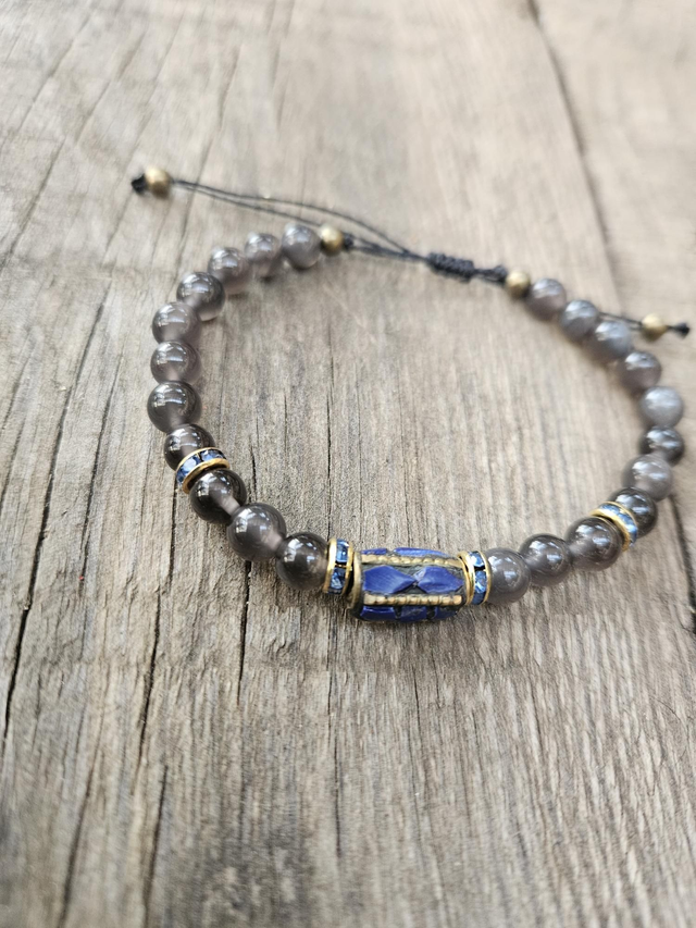 Bracelet fin obsidienne 