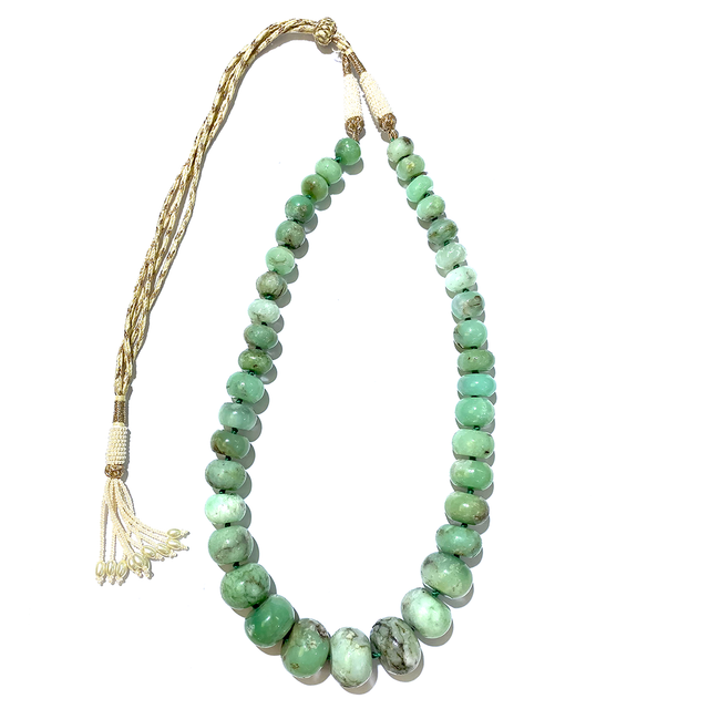 Collana in crisoprasio con elementi rondelle a gradini