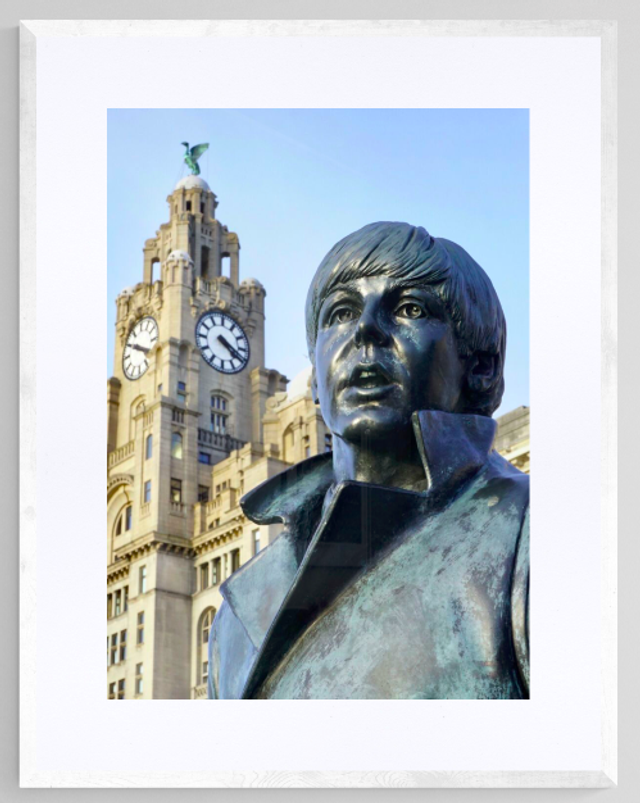 Paul McCartney Statue at The Liver Building - Print