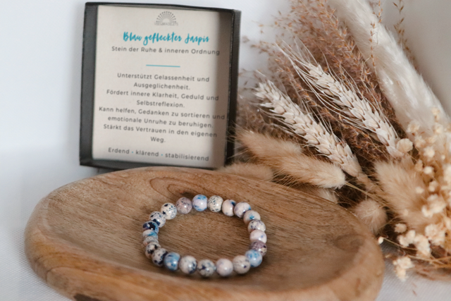 Blau gefleckter Jaspis – Armband der Ruhe & inneren Ordnung
