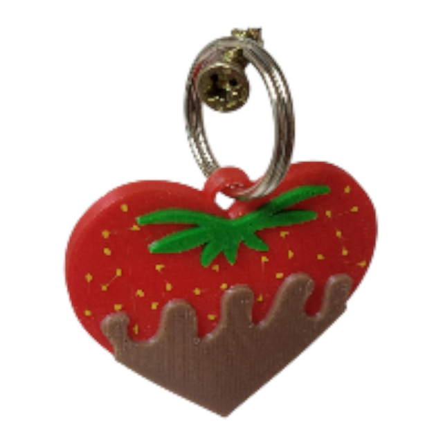Porte clés Fraise gourmande 3D 