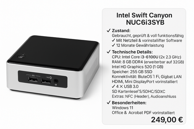 Intel Swift Canyon NUC6i3SYB