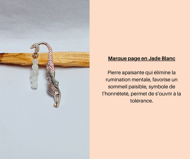 21- Marque Page en Jade Blanc