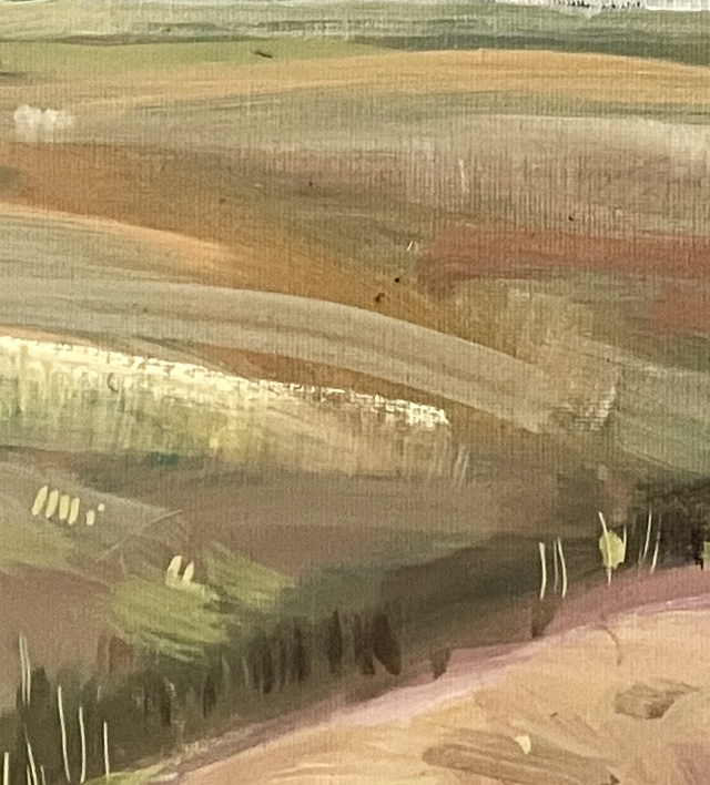 The giant Bale stack at Minningdale - oil on 80x60cm deep edge canvas