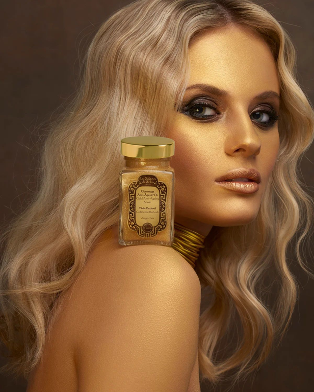 Gelaatsscrub Goud - Gommage Or - 100ml (Patchouli en Ceder) 