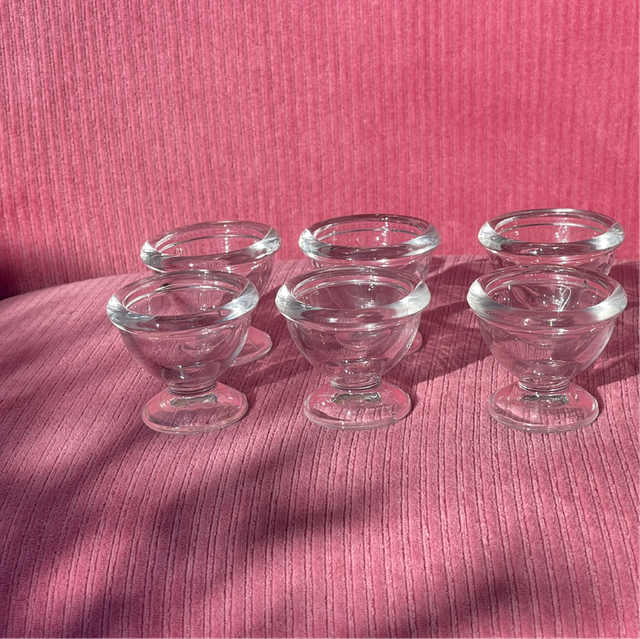 Eierbecher  Pressglas 1970er /  5 Stk