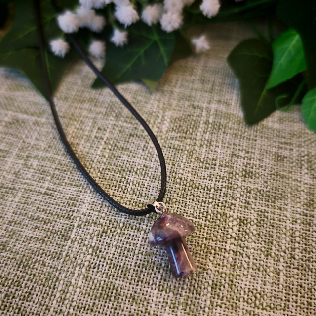 Collier champignon améthyste 
