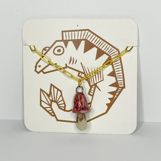 Necklace Purple Mushroom