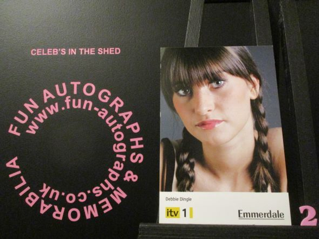 Charley Webb (Debbie Dingle) Original Emmerdale Yellow &amp; Black Logo Cast Card (2)(SEE PIC)