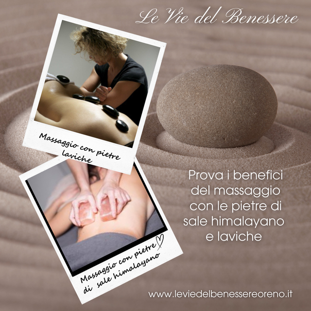 Massaggio con pietre di  sale himalayano o laviche