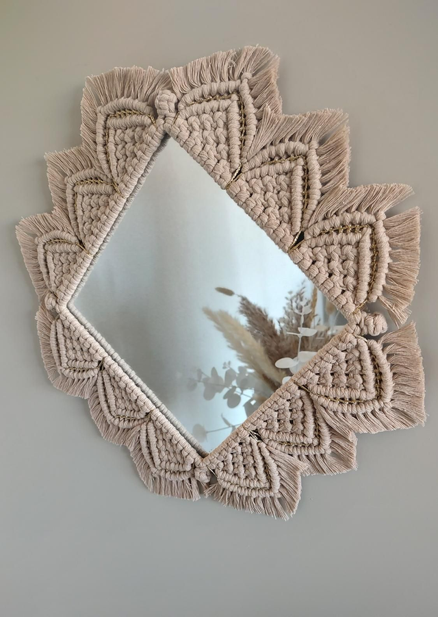 MANDALA MIROIR Carré/Losange • Beige