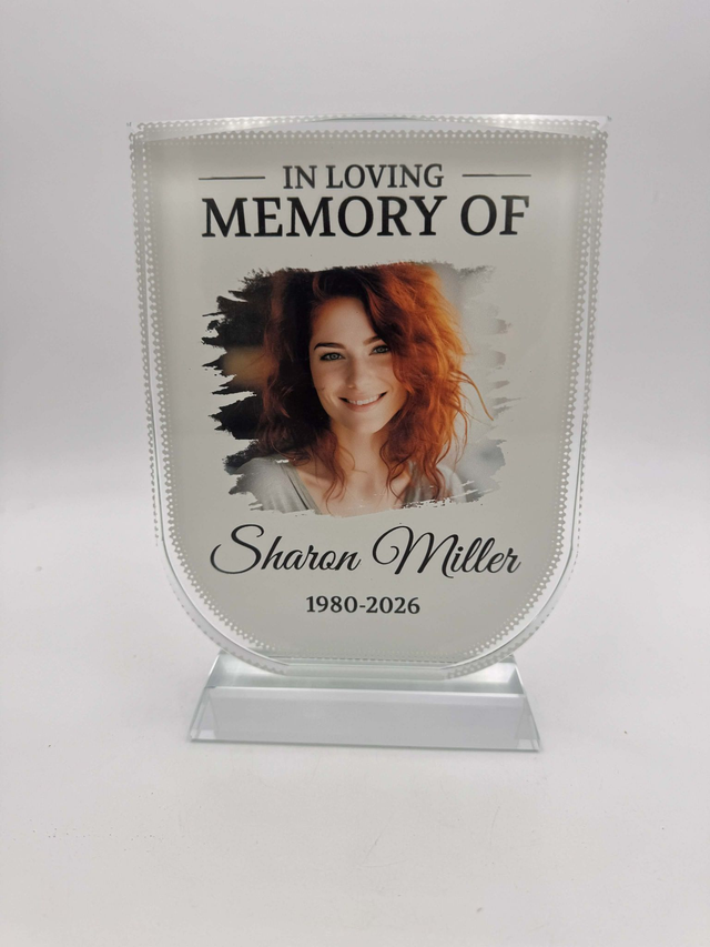 Memorial Crystal Photo Block - Large