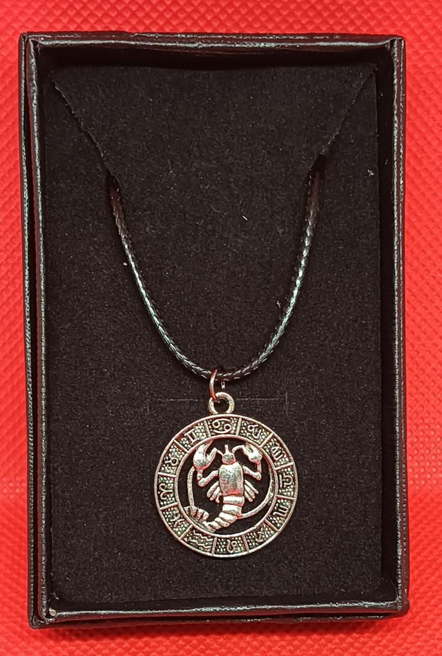 Tibetan Silver Scorpio Horoscope Pendant Necklace.