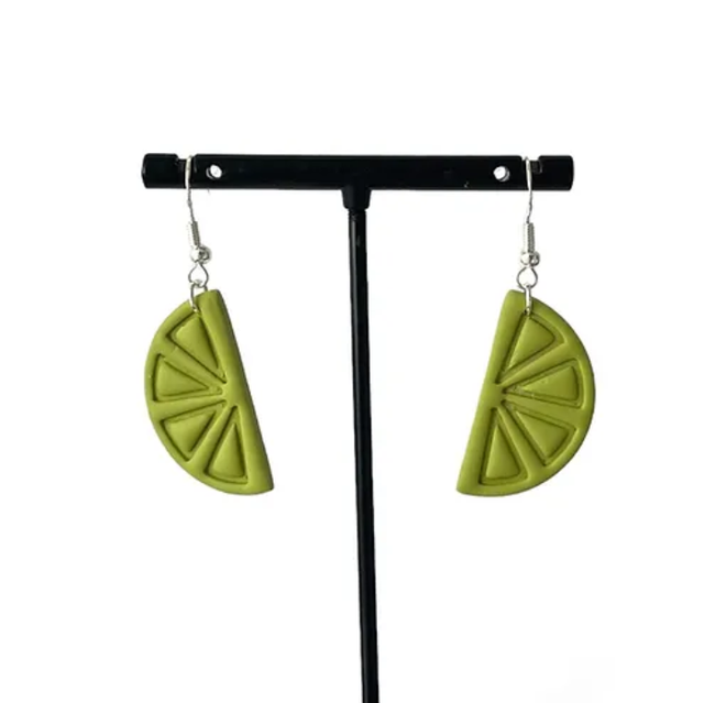 Lime earrings - light green