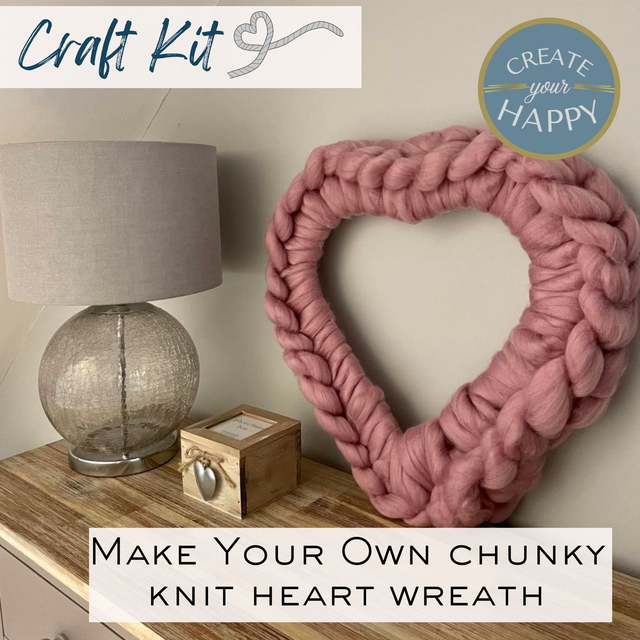 Heart Hand Knit Wreath