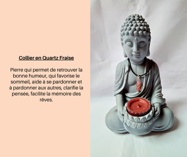 39- Collier en Quartz Fraise