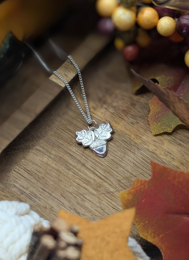 Acorn Necklace, Sterling Silver
