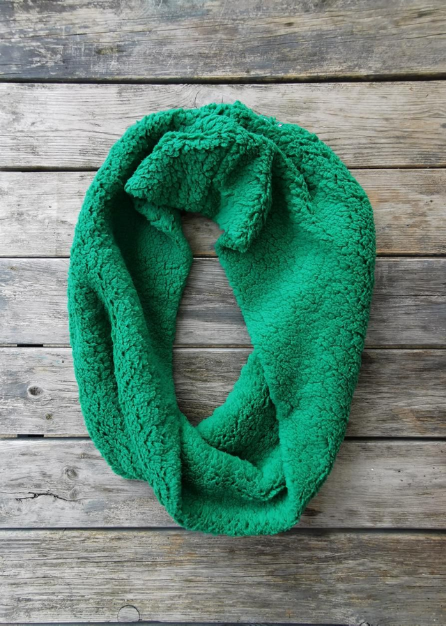 Double snood uni vert
