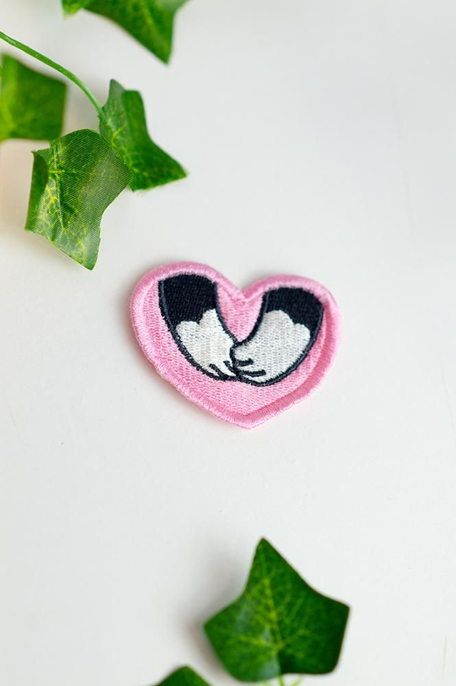 Patchs cœur patte de chat 