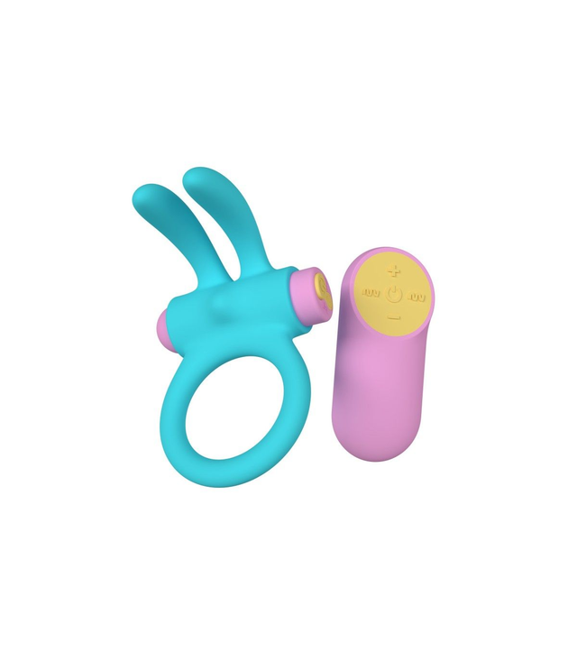 ANILLO VIBRADOR RINY C/ MANDO SILICONA AZUL USB
