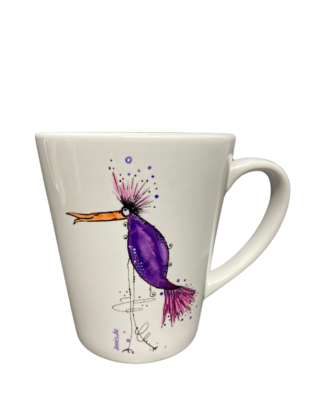 Konische Keramiktasse "Mr. Langschnabel"