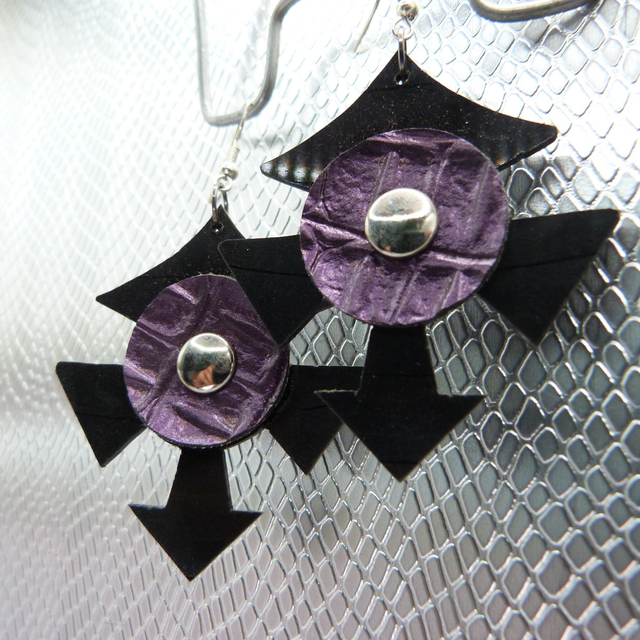 Boucle d&#039;oreille vinyle &quot;Chineese Violet&quot; 