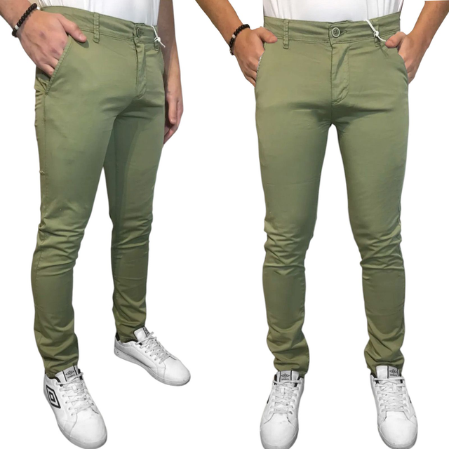 Pantalone Casual uomo Slim Fit Verde