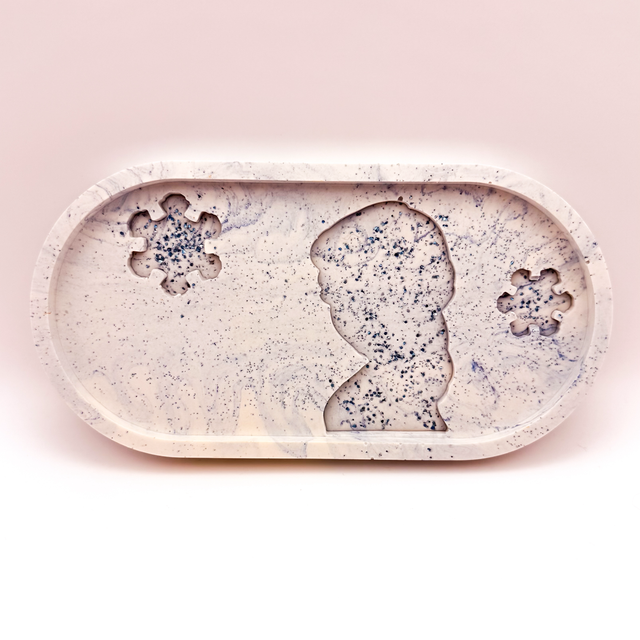 Plateau en jesmonite - inspiration Reine des Neiges