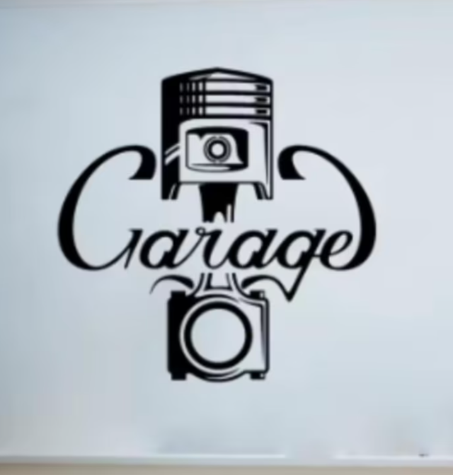 Grote muursticker Garage zwart (70x70cm)