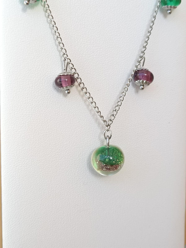 Collier duo de couleurs en verre