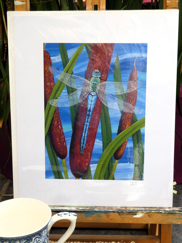 Open Edition Fine Art Print, from my "Beautiful Bugs" collection, "Let the Clean Rivers Flow"