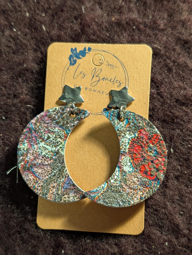 Boucles d'oreilles Lunae fleurie lu004