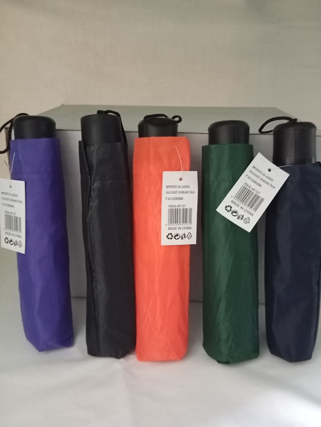 Ombrello mini unisex con fodera in stoffa 5 colori disponibili 