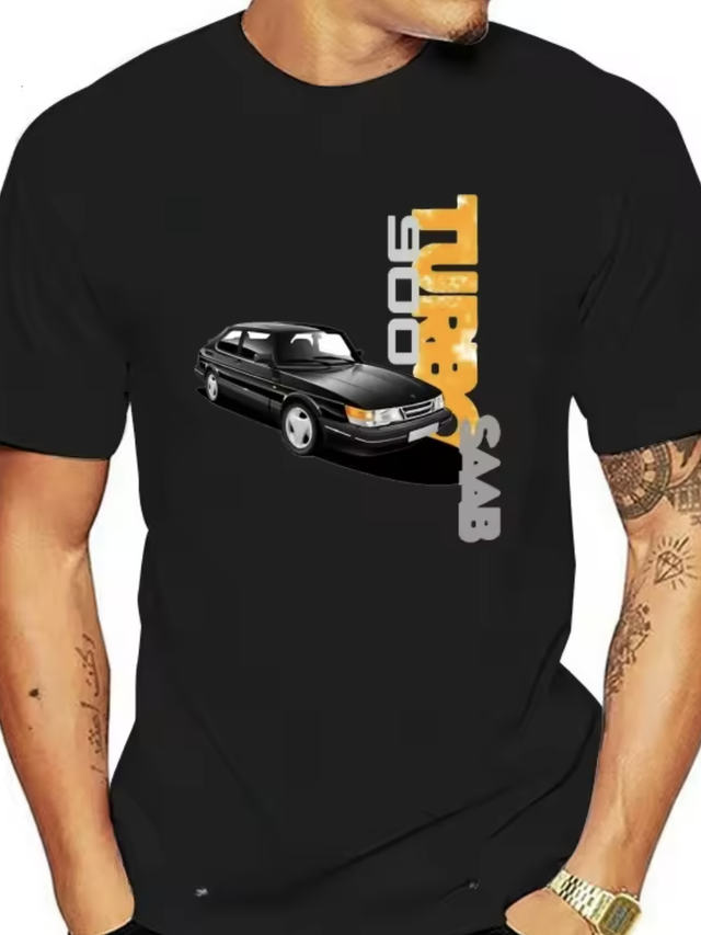 T-Shirt Saab 900 Turbo zwart
