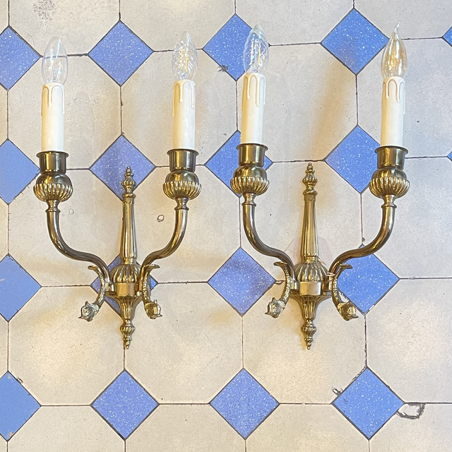 Wandleuchter Messing antik Paar 