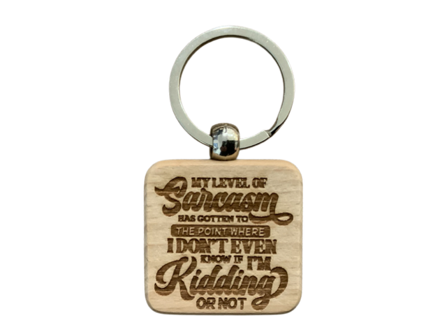 My Level of Sarcasm Stylised Font Double Sided Keyring