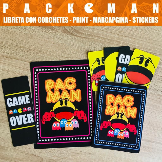 Pack Libreta c/ corchetes Pac man