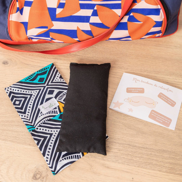 Bandeau de relaxation – Graines de lin &amp; lavande+Housse en wax