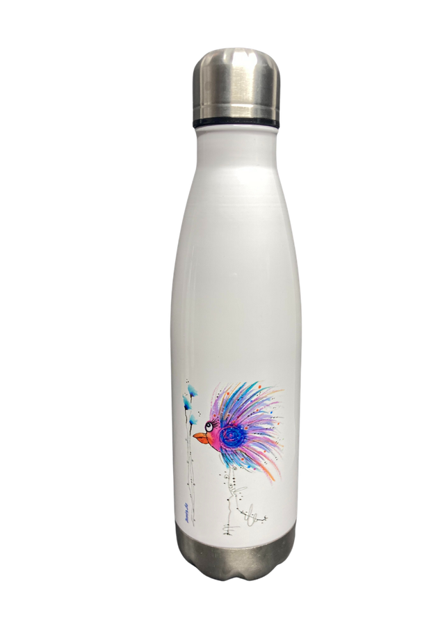 Thermosflasche "Lila Stelzenvogel"