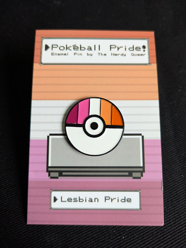 Pokéball Inspired Lesbian Pride Flag Soft Enamel Pin Badge
