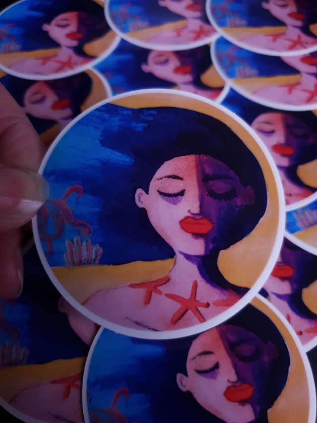 Sticker femme océan
