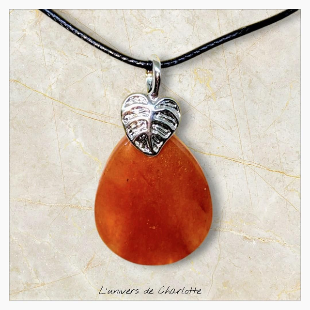 Pendentif &quot;Aventurine orange&quot; PN-066