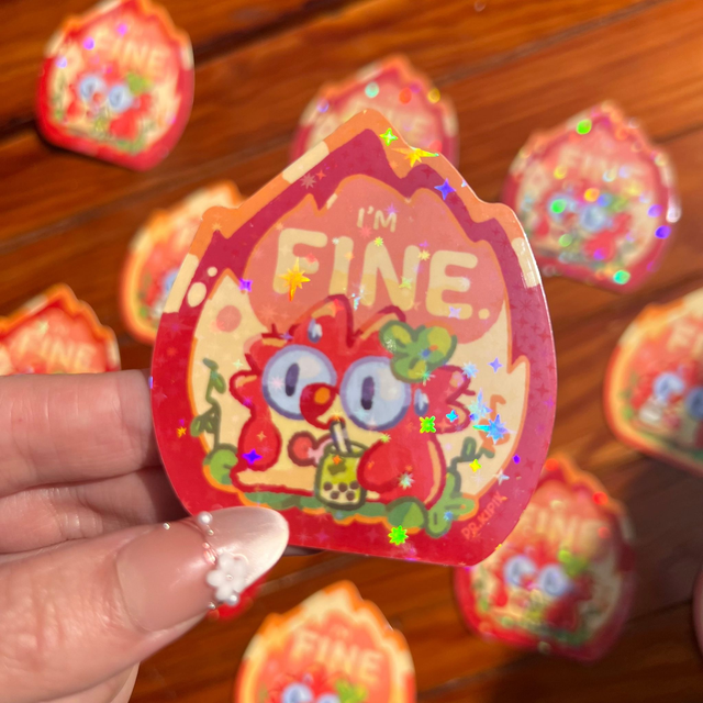 Sticker glossy - I'm Fine