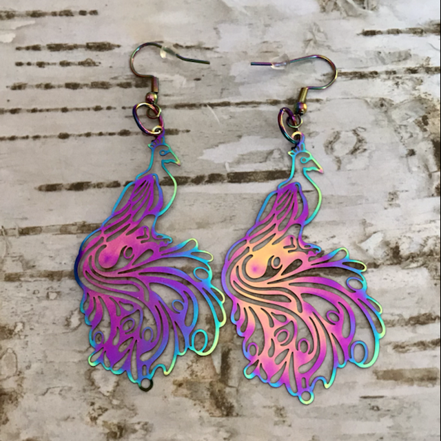 Riikinkukko korvikset