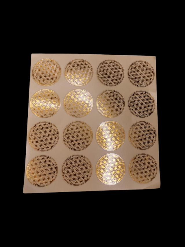 Planche sticker doré fleur de vie 